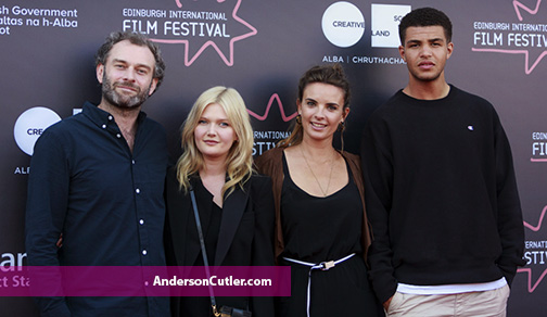 Director, Jamie Jones with Marcus Rutherford & Sophie Kennedy Clark